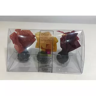 Estuche x 3 Unidades de Flores de Chocolate con Fruta Deshidratada