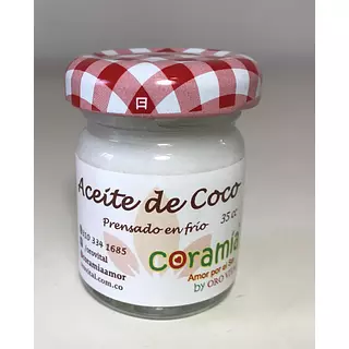 Aceite de Coco 100% Orgánico x 30 Cc