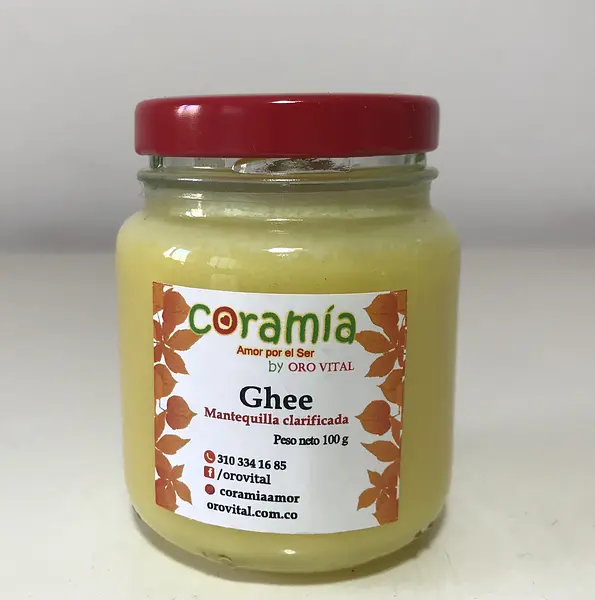 Mantequilla Clarificada Ghee 100% Orgánica de Cundinamarca x 100 Gr.