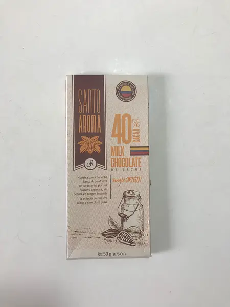 Barra de Chocolate Oscuro Al 40% Origen Caldas