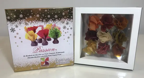 Caja x 9 Unidades de Passion de Frutas Tropicales con Chocolate