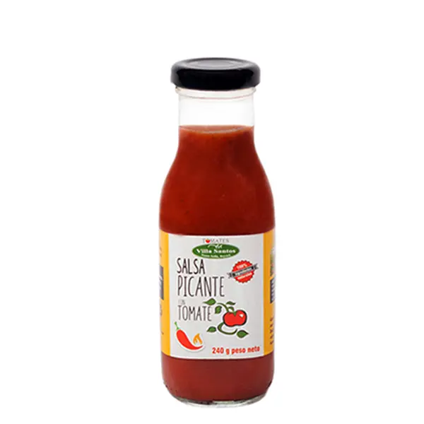 Salsa de Tomate Picante 100% Natural Libre de Azúcar y Conservantes.
