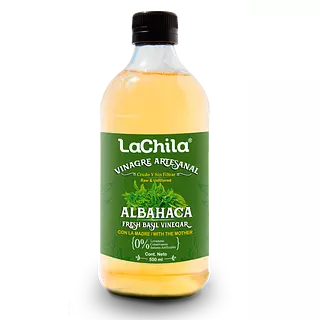 Vinagre Artesanal de Albahaca La Chila x 500 Ml