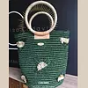 Bolso de Fique con Asa de Fique Verde Artesanal.