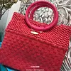 Bolso de Fique y Zuncho Color Rojo Artesanal.