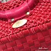 Bolso de Fique y Zuncho Color Rojo Artesanal.
