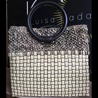 Bolso de Fique y Zuncho Color Beige y Café Artesanal.