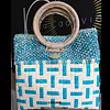 Bolso de Fique y Zuncho Color Azul Artesanal.