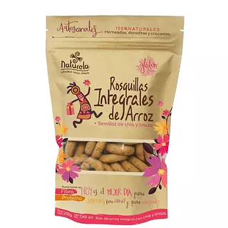 Rosquitas Integrales de Arroz con Semillas de Chía y Linaza.