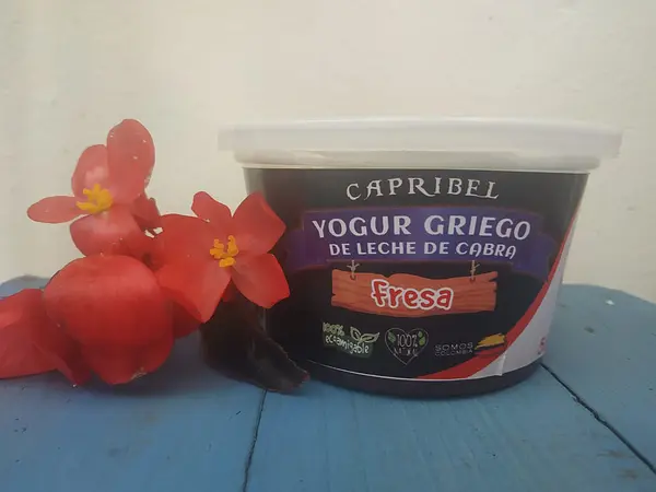 Yogurt Griego de Fresa 100% Natural con Leche de Cabra X500gr