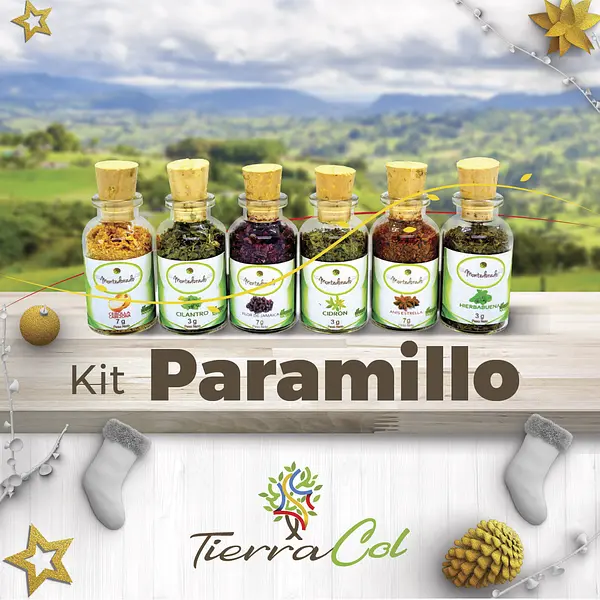 Kit de Mini Especias y Sazonadores Deshidratados Empacados de Bolsa Ecológica Derivada del Maíz, Compostable de 3 Meses.