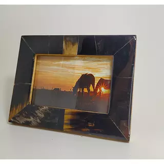Porta Retrato Mediano Elaborado En Cuerno De Ganado