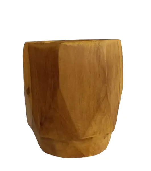 Vaso Hexa Elaborado En Madera Teka