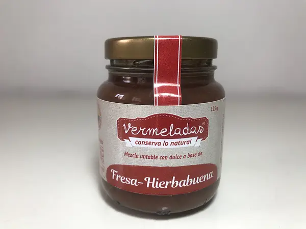 Vermeladas- Mezcla Untable de Frutas y Vegetales Fresa-Hierbabuena x 125 Gr