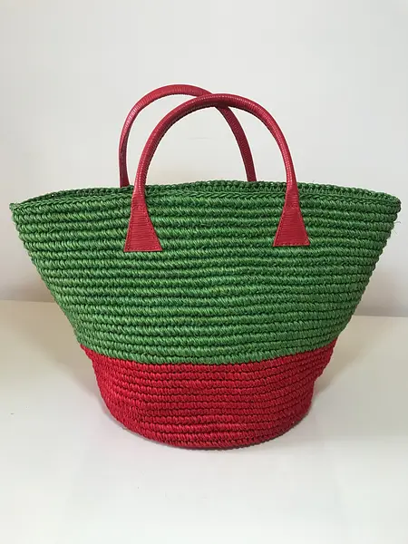 Bolso de Fique con Apliques de Cuero Elaborado Por Artesanos de Santander