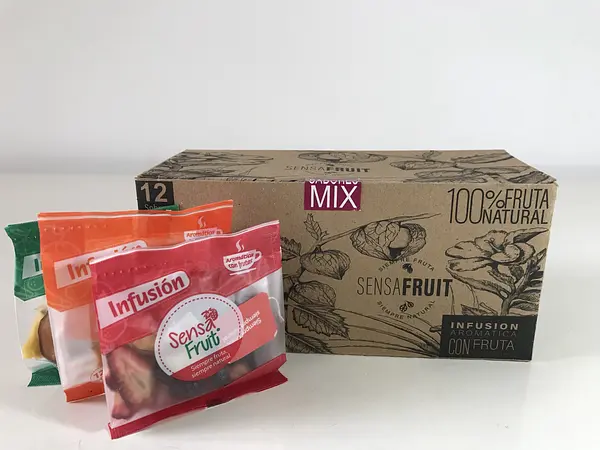 Caja x 12 Sobres de Aromáticas con Fruta Deshidratada 100% Natural.