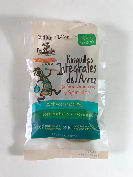 Rosquillas Integrales de Arroz con Quinua, Amaranto y Spirulina x 40 Gr.