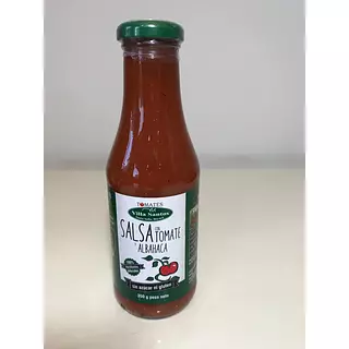 Salsa de Tomate 100% Natural con Albahaca, Libre de Azúcar y Conservantes.