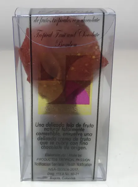 Flor de Chocolate con Frutas Tropicales Deshidratadas Tropical Passion.